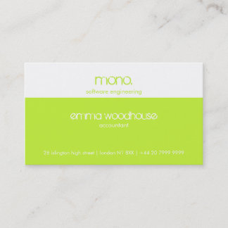 Mono Green & White Business Card