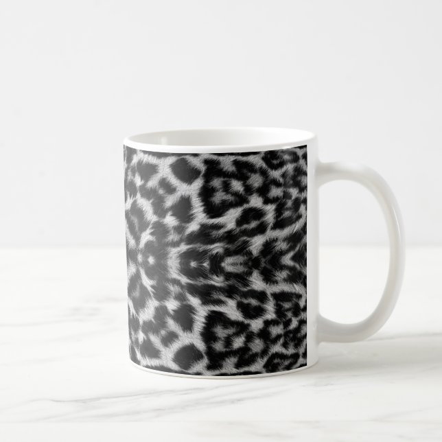 Mono kaleidoscope leopard fur pattern coffee mug (Right)