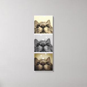 Mono tone 17yro kitty Faces Canvas Print