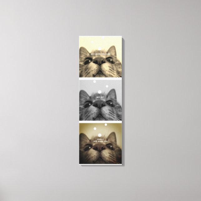 Mono tone 17yro kitty Faces Canvas Print (Front)