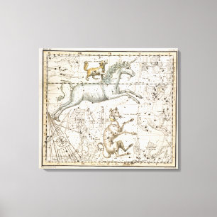 Monoceros, from 'A Celestial Atlas', pub. in 1822 Canvas Print