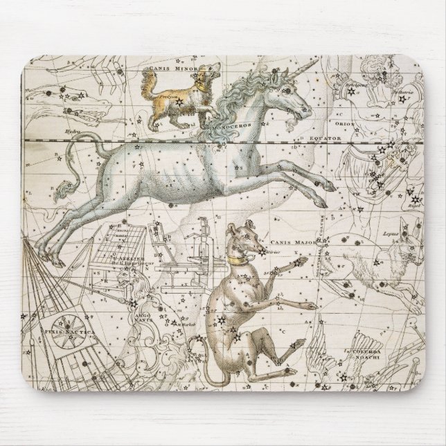 Monoceros, from 'A Celestial Atlas', pub. in 1822 Mouse Mat (Front)