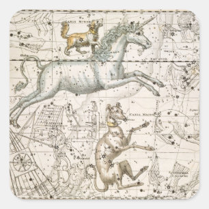 Monoceros, from 'A Celestial Atlas', pub. in 1822 Square Sticker