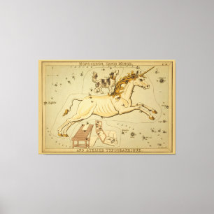 Monoceros - Vintage Astronomical Star Chart Image Canvas Print