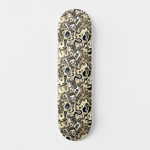 Monochromatic Abstract Urban Street Art  Skateboard