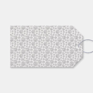 Monochromatic Black Geometric Swirls Pattern Gift Tags