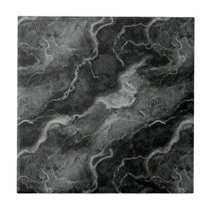 Monochromatic BLACK MARBLE Tile