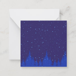 Monochromatic Blue Christmas Scene with Snow Card