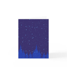 Monochromatic Blue Christmas Scene with Snow