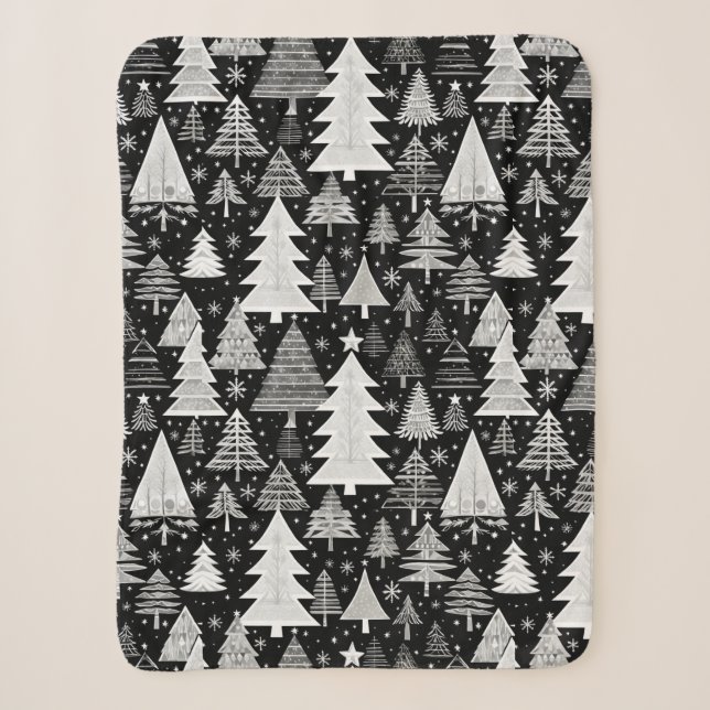 Monochromatic Christmas Sherpa Blanket (Front)