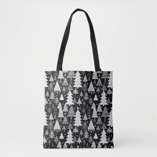 Monochromatic Christmas Tote Bag (Front)