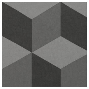 Monochromatic Cubism Fabric