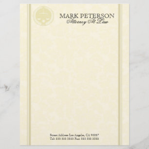 Monochromatic Damasks Attorney In Law Custom Letterhead