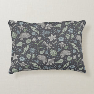 Monochromatic Ditsy Flowers  Decorative Cushion