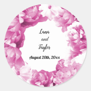 Monochromatic Dusty Pink Wedding Wreath Sticker