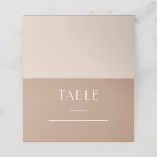 Monochromatic Earth Tones Wedding Table Place Card (Outside Unfolded)