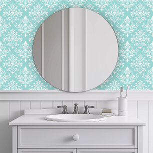 Monochromatic Elegant Turquoise Wallpaper
