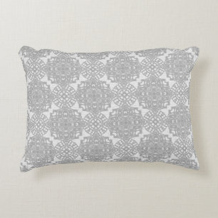 Monochromatic Faux White lace Decorative Cushion