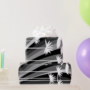 Monochromatic Floral Wrapping Paper