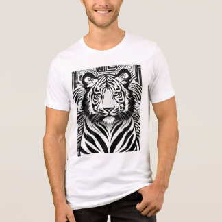 Monochromatic Geometric Lion Logo T-Shirt  Tri-Blend Shirt