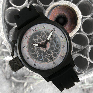 Monochromatic Grey Circles in Concentric Pattern Watch