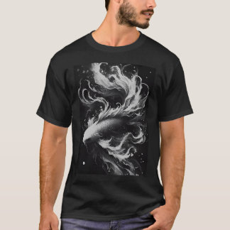 Monochromatic Karasu Black Koi Fish T-Shirt