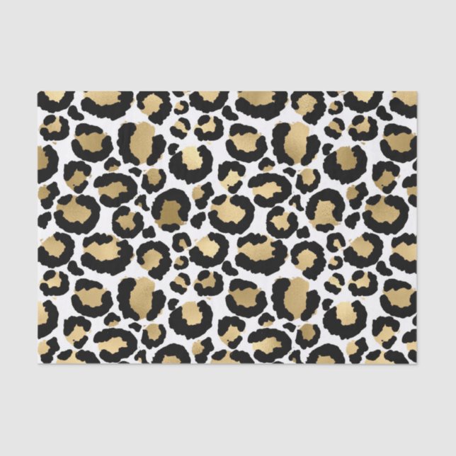 Monochromatic Leopard Spots Wild Glam Fashionable Tissue Paper (Front)