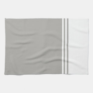 Monochromatic Modern White and grey Tea Towel
