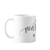 Monochromatic Personalised Wedding Date Mug