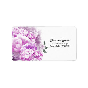 Monochromatic Pink Floral Address Label