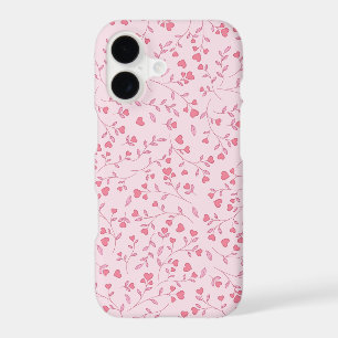 Monochromatic Pink Heart Vine Botanical Pattern