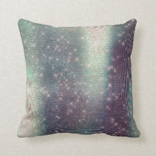 Monochromatic Pink Teal Metallic Sparkly Sequin Cushion