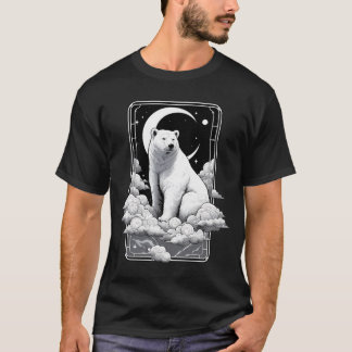 Monochromatic Polar Bear In Night T-Shirt