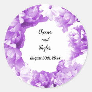 Monochromatic Purple Wedding Wreath Sticker