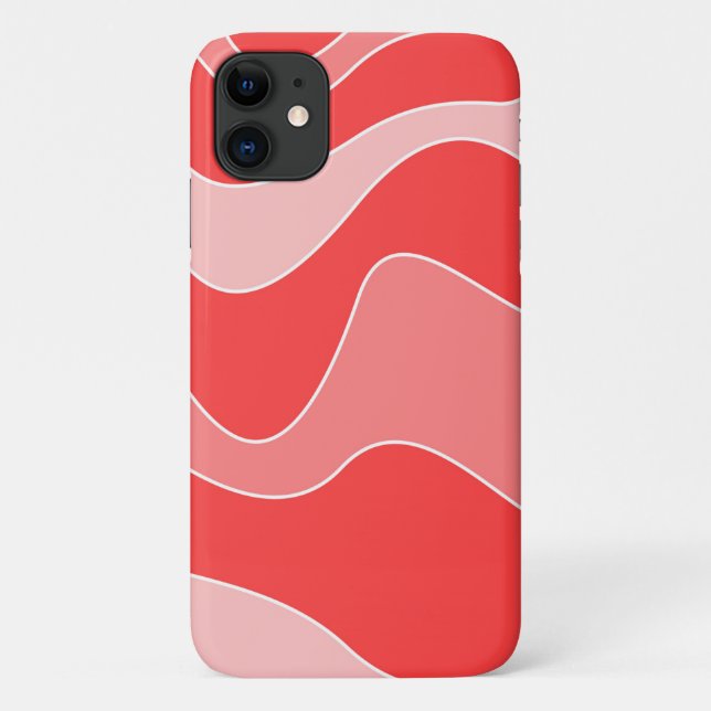 Monochromatic Red Waves iPhone Case (Back)