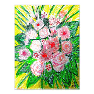 Monochromatic, Rosas, Dianthus caryophyllus, Gerb Photo Print