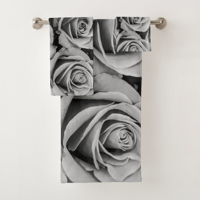 Monochromatic Roses Bathroom Towel Set (Insitu)