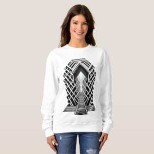 Monochromatic Stairway: Obelisk of Contrasts Sweatshirt