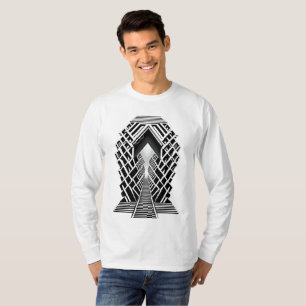 Monochromatic Stairway: Obelisk of Contrasts T-Shirt