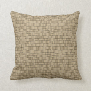 Monochromatic Tan crackle pattern design Cushion