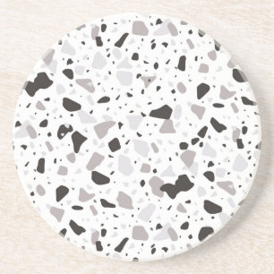 Monochromatic Terrazzo Pattern Coaster