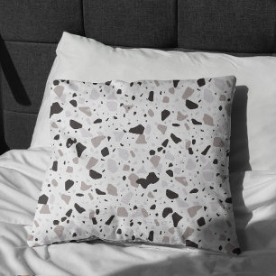 Monochromatic Terrazzo Pattern Cushion