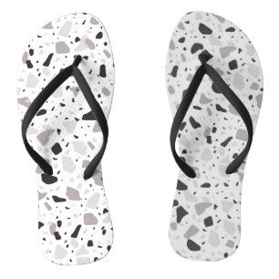 Monochromatic Terrazzo Pattern Flip Flops