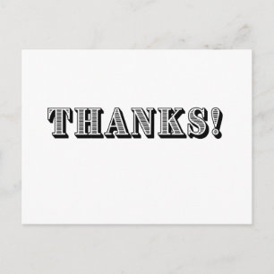 Monochromatic Thank You Postcard