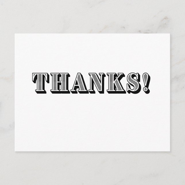 Monochromatic Thank You Postcard (Front)