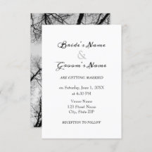 Monochromatic treetops wedding
