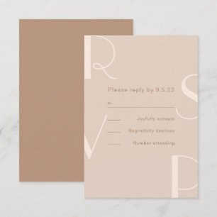 Monochromatic Type Beige Rsvp Card