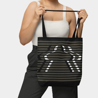 Monochromatic Vaporwave Meeple Board Game Lover Tote Bag