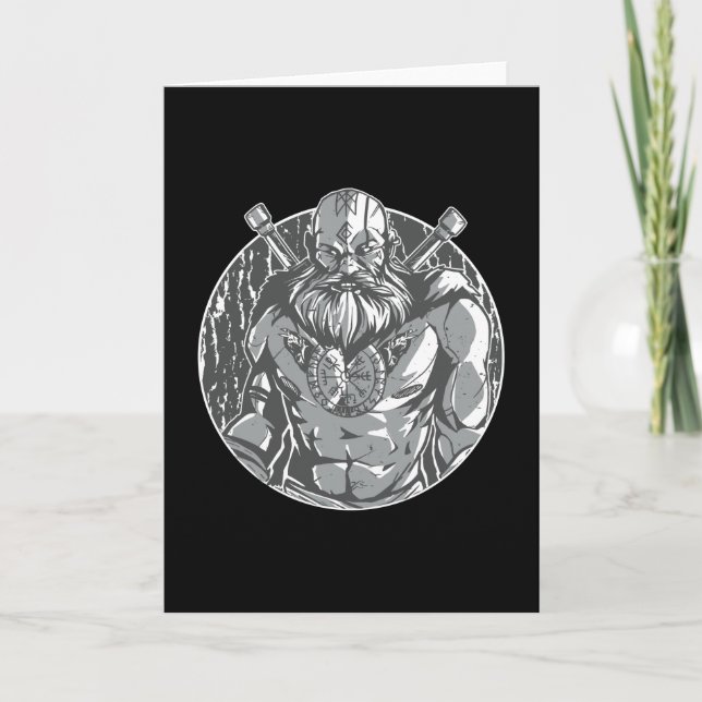 Monochromatic Viking Warrior Card (Front)