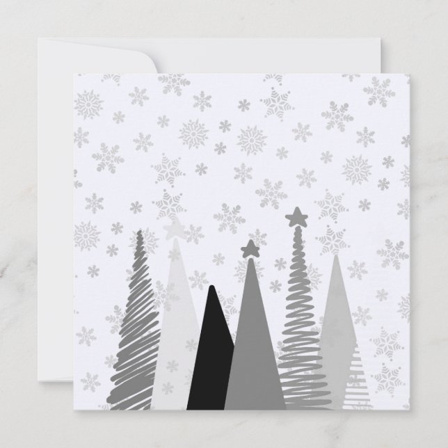 Monochromatic Winter White Christmas  Card (Front)